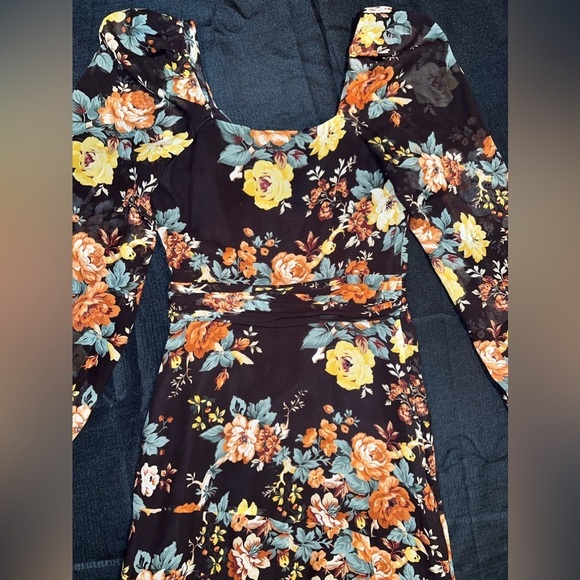 VERONICA BEARD Avani floral printed silk long sleeve maxi dress in size 0 - Picture 15 of 17